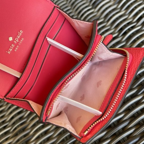 Kate Spade Marti Small Flap Wallet Dark Watermelon - Picture 12 of 16